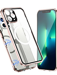 cheap -Phone Case For Apple Magnetic Adsorption iPhone 12 Pro Max 11 Pro Max Shockproof Double Sided Clear Solid Colored Tempered Glass Metal