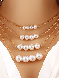 cheap -1pc Necklace Pearl Necklace For Women&#039;s Pearl Party Evening Street Gift Pearl Alloy Beads Precious / Bead Necklace