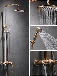 cheap -Shower System / Rainfall Shower Head System / Body Jet Massage Set - Handshower Included pullout Rainfall Shower Antique / Vintage Style Electroplated Mount Inside Brass Valve Bath Shower Mixer Taps