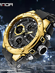 cheap -SANDA Digital Watch for Men Analog - Digital Digital Stylish Stylish Casual Waterproof Alarm Clock Dual Time Zones Plastic Silicone Fashion