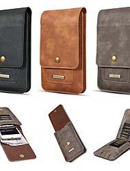 cheap -Phone Case For Apple Samsung Galaxy Wallet Card Universal Wallet Card Holder Shockproof Solid Colored PU Leather