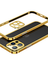 cheap -Phone Case For Apple Bumper iPhone 13 Pro Max 12 Mini 11 iPhone 13 Pro Max Mini Bumper Frame Solid Colored Metal Aluminium