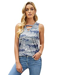 cheap -2022 summer new camouflage i-shaped vest female european and american foreign trade loose large size sleeveless top 256077