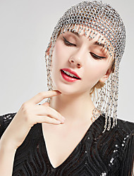 cheap -Charleston Retro Vintage Roaring 20s 1920s The Great Gatsby Headpiece Beaded Cap Women&#039;s Costume Silver Vintage Cosplay Casual / Daily / Hat