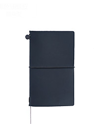 cheap -Leather Lined Notebook Ruled H175*W110mm Simplicity Solid Color Leather SoftCover with Lock Button 80 Pages Notebook for Office Business Composition