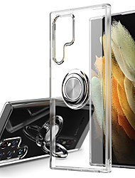 cheap -Phone Case For Samsung Galaxy Clear Case S22 S22 Plus S22 Ultra S21 Ultra Plus Ring Holder Magnetic Shockproof Transparent TPU