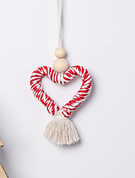 cheap -Car Pendant Key Chain Home Wall Pendant Trumpet Hand Woven Peach Heart Ornaments