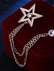 cheap -Women&#039;s Brooches Geometrical Star Artistic Simple Luxury Fashion European Brooch Jewelry Golden Silver For Wedding Street Daily Work Festival