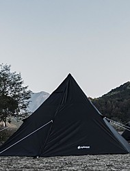 cheap -outdoor camping 3-4 people sunshade rainproof tent leisure self-driving black warrior black hexagonal pyramid tent