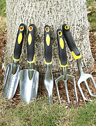 cheap -5 Types Of Yellow Handle Aluminum Alloy Gardening Tools Aluminum Alloy Flower Shovel Garden Tools Flower Shovel Hoe Harrow Flower Planting Tools