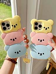 cheap -Phone Case For Apple Back Cover Classic Series iPhone 13 Pro Max 12 11 SE 2022 X XR XS Max 8 7 Bumper Frame Shockproof Dustproof 3D Cartoon Animal Silicone