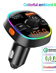 cheap -Bluetooth FM Transmitter V5.0 Car MP3 Audio Player with LED Backlit Wireless Handsfree Car Kit QC3.0 Dual USB Charger