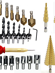 cheap -26 PC Woodworking Drilling DIY Set Step Drill Countersink Bits Cork Drill Center Punch Set