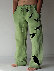 cheap -Men&#039;s Fashion Designer Straight Trousers 3D Print Elastic Drawstring Design Front Pocket Pants Casual Daily Graphic Prints Bird Comfort Soft Mid Waist Green S M L XL XXL / Animal