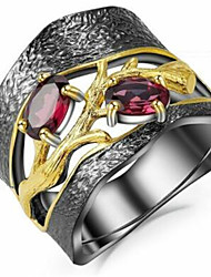 cheap -1pc Ring For Men Women Synthetic Amethyst Anniversary Street Gift Copper Geometrical Vertical / Gold bar