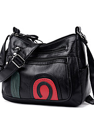 cheap -Women&#039;s Crossbody Bag PU Leather Linen Zipper Daily Office &amp; Career Color matching Black
