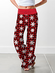 cheap -Women&#039;s Pajamas Bottom Grid / Plaid Flower Fashion Comfort Home Gyms Polyester Spring Summer Black Gray