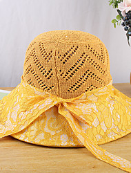 cheap -Vintage Style Elegant Acrylic / Cotton / Straw Kentucky Derby Hat / Hats with Bowknot / Lace / Split Joint 1 PC Casual / Holiday Headpiece