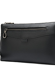 cheap -Men&#039;s Leather Bag Clutch Wallet Mobile Phone Bag Nappa Leather Cowhide Zipper Daily Black
