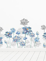 cheap -Magic Blue Ink Lotus Bedroom Childrens Room Living Room Background Decoration Removable Stickers