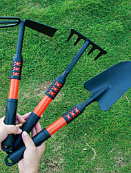 cheap -Garden Tools Thickened And Lengthened Black Plastic Handle Spray Plastic Two End Busy Hoe Five Tooth Rake Shovel Outdoor Hoe Flower Shovel