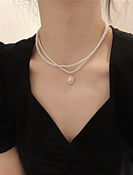 cheap -1pc Choker Necklace Pearl Necklace For Women&#039;s Pearl White Party Evening Street Gift Pearl Alloy Beads Precious