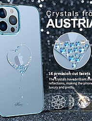cheap -Phone Case For Apple Back Cover iPhone 13 Pro Max Mini Shockproof Dustproof Rhinestone Heart PC