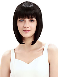 cheap -Synthetic Wig Straight kinky Straight Bob Pixie Cut Neat Bang Wig 10 inch Yellow Synthetic Hair Women&#039;s Pink Purple White