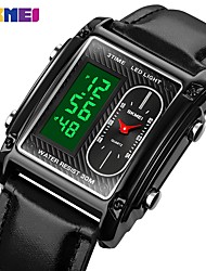 cheap -SKMEI Digital Watch for Men Analog - Digital Digital Stylish Stylish Casual Waterproof Calendar Noctilucent Alloy Stainless Steel Leather Fashion