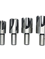 cheap -4pcs Round Shank Claw Cork Drill 3/8(9.5mm) Carpentry Wood Plug Cutter Four-Tooth Chamfered Cutters Chamfered Hole Drill 6mm 10mm 13mm 16mm