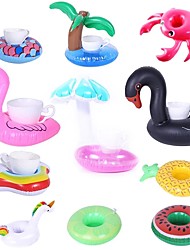 cheap -8 pcs Inflatable Cup Holder Unicorn Flamingo Drink Holder Swimming Pool Float Bathing Pool Toy Party Decoration Bar Coasters