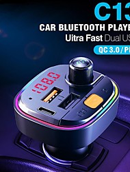 cheap -Bluetooth Compatible Handsfree Fm Transmitter Qc3.0/pd Usb Fast Charger Adapter Aux Modulator Wireless Car Mp3 Player Car Kit