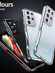 cheap -Phone Case For Samsung Galaxy Bumper S22 Ultra S21 Ultra Plus Bumper Frame Plating Geometric Pattern Metal