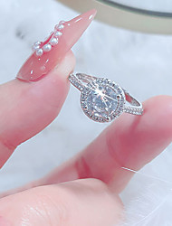 cheap -Ring Wedding Geometrical Silver Copper Rhinestone Stylish Luxury Elegant 1pc / Women&#039;s / Open Ring / One Earring / Adjustable Ring / Daily