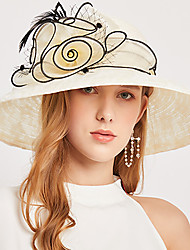 cheap -Vintage Style Elegant Acrylic / Cotton / Lace Kentucky Derby Hat / Hats with Feather / Lace / MiniSpot 1 PC Casual / Holiday Headpiece