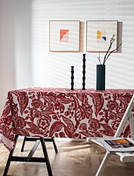 cheap -Pastoral Tablecloth Cotton Linen Fabric Table Cloth - Washable Table Cover with Dust-Proof Wrinkle Resistant for Restaurant, Picnic, Indoor and Outdoor Dining, Floral