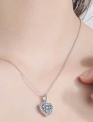 cheap -Choker Necklace Pendant Necklace Chain Necklace Women&#039;s Geometrical Rhinestone Imitation Diamond Heart Simple Luxury Fashion Vintage Cute Silver 80 cm Necklace Jewelry 1pc for Wedding Street Daily