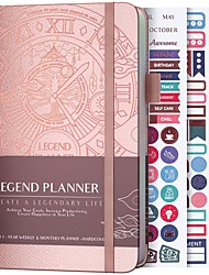 cheap -2022 Daily Weekly Monthly Planner A5 5.8×8.3 Inch Classic PU Hardcover Elastic Closure Agenda Strap Design Planner 200 Pages for School Office Business