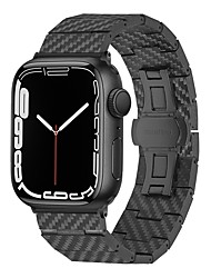 cheap -1pc Smart Watch Band Compatible with Apple iWatch 38/40/41mm 42/44/45mm Carbon Fiber Waterproof Shockproof Quick Release Scrunchie Band for iWatch Smartwatch Strap Wristband for Series 7 / SE