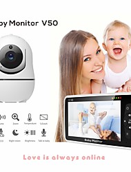 cheap -New 5 inch Video Baby Monitor with Camera and Audio, 4X Zoom, 22Hrs Battery, 1000ft Range 2-Way Audio Temperature Sensor Lullaby