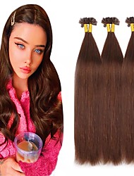 cheap -100% U Tip Hair Extensions Remy Human Hair 50 Pieces Pack Straight Light Brown Hair Extensions