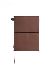 cheap -Leather Lined Notebook Ruled H135*W105mm Simplicity Solid Color Leather SoftCover with Lock Button 80 Pages Notebook for Office Business Composition