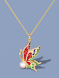cheap -Pendant Necklace Women&#039;s Fancy Pearl Ivory Butterfly Ethnic Colorful Fashion Vintage Boho Rainbow 50 cm Necklace Jewelry 1pc for Street Gift Carnival Holiday Festival Geometric