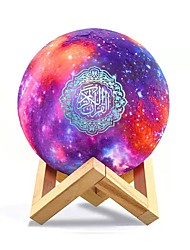 cheap -Colorful Moon Lamp Quran Speaker Night Light Galaxy Lamp 7 Colors LED 3D Star Moon Light with Stand Remote &amp; Touch &amp; APP Control USB Rechargeable