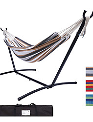 cheap -Double Classic Hammock with 2 person stand - indoor or outdoor use - with carrying bag - powder coated steel frame