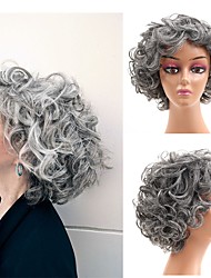 cheap -Synthetic Hair Mix Color Short Natural Wave Pixie Cute Wig For Women Heat Resistant Fiber Daily Wigs Gray Color