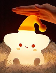 cheap -One Fire Night Light Star Cute Night Light 9 Colors Rechargeable Battery Toddler Girl Boys Baby Night Light Silicone Nursery Cute Lamp Night Light for Bedroom