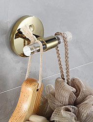 cheap -Acrylic Clothes Hook Round Transparent Gold Bathroom Towel Hook Light Luxury Toilet Clothes Hook