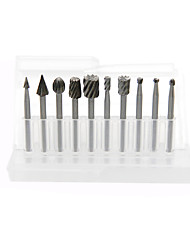 cheap -10pcs 1/8&#039;&#039; Shank HSS Steel Rotary Burrs Cutter Transparent Plastic Box Engraving Grinding Bit For Rotary File Cutter Tools Woodworking DIY