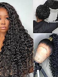 cheap -130%/150%/180% Full Lace Wig Wave Human Hair Wigs For Women Pre Plucked Water Wave Lace Front Human Hair Wigs